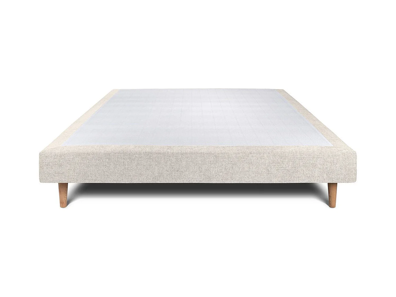 Sommier Tapissier Tissu Beige clair 160x200 H29cm