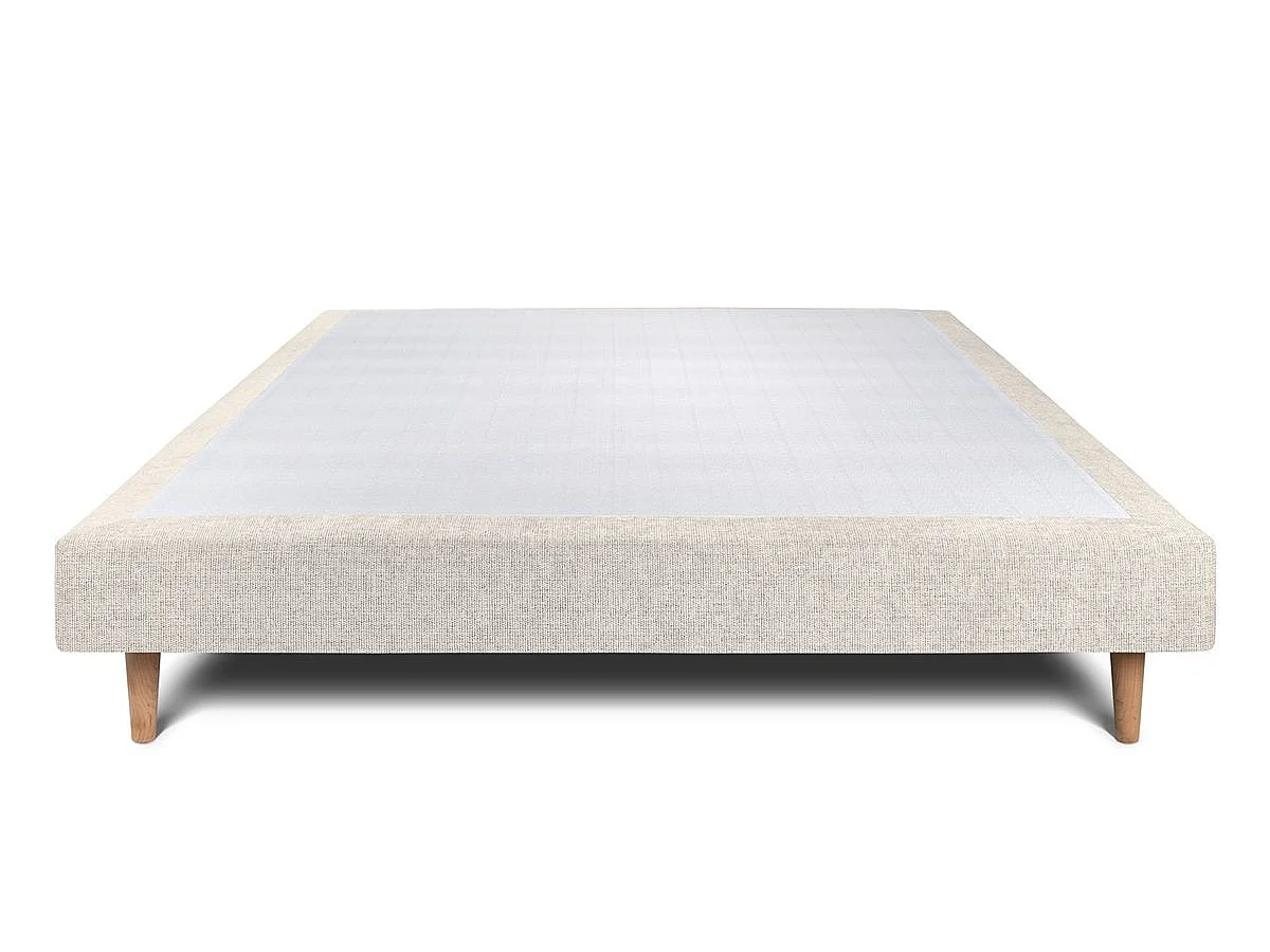 Sommier Tapissier Tissu Beige clair 160x200 H29cm