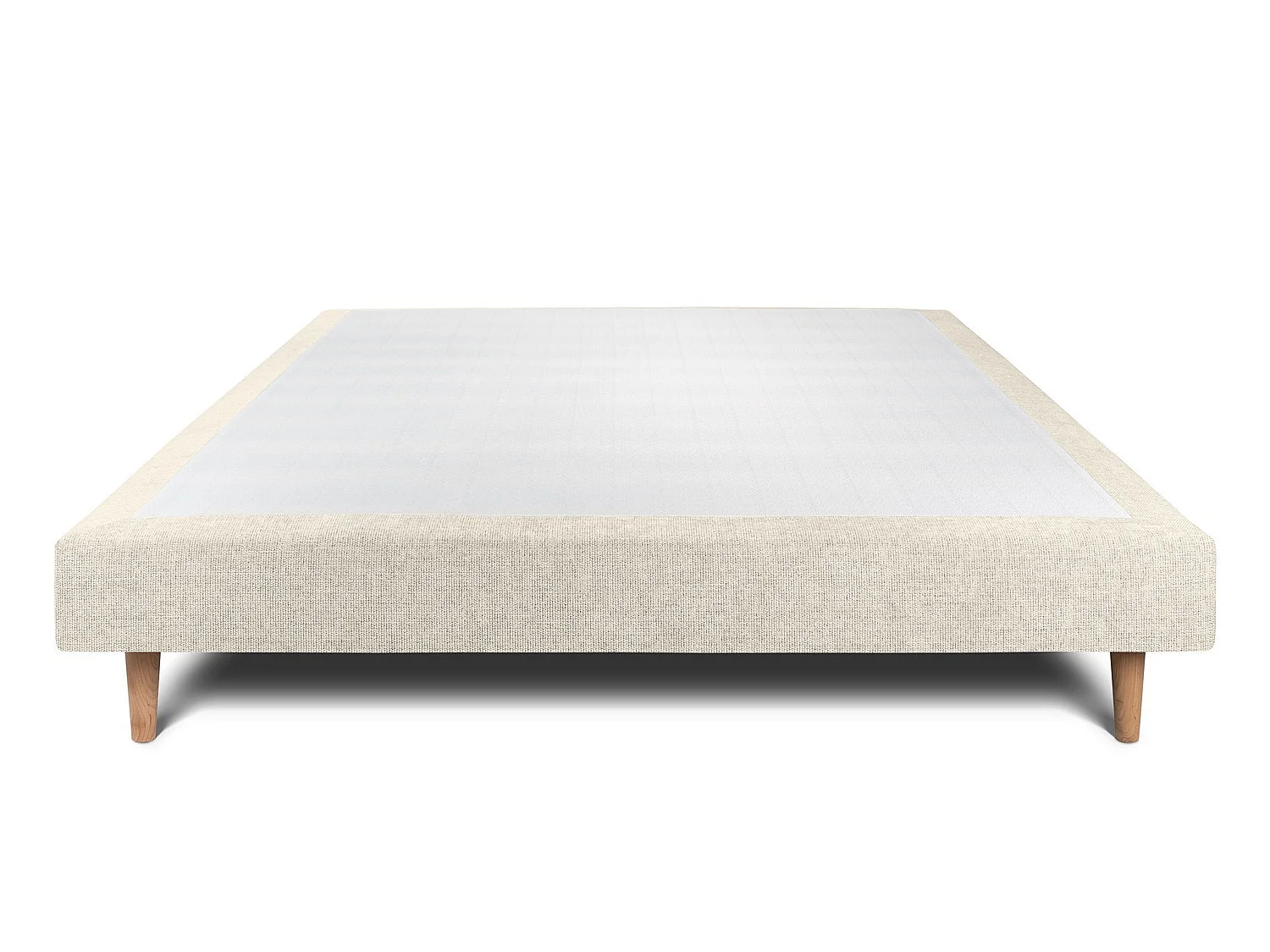 Sommier Tapissier Tissu Beige clair 160x200 H29cm