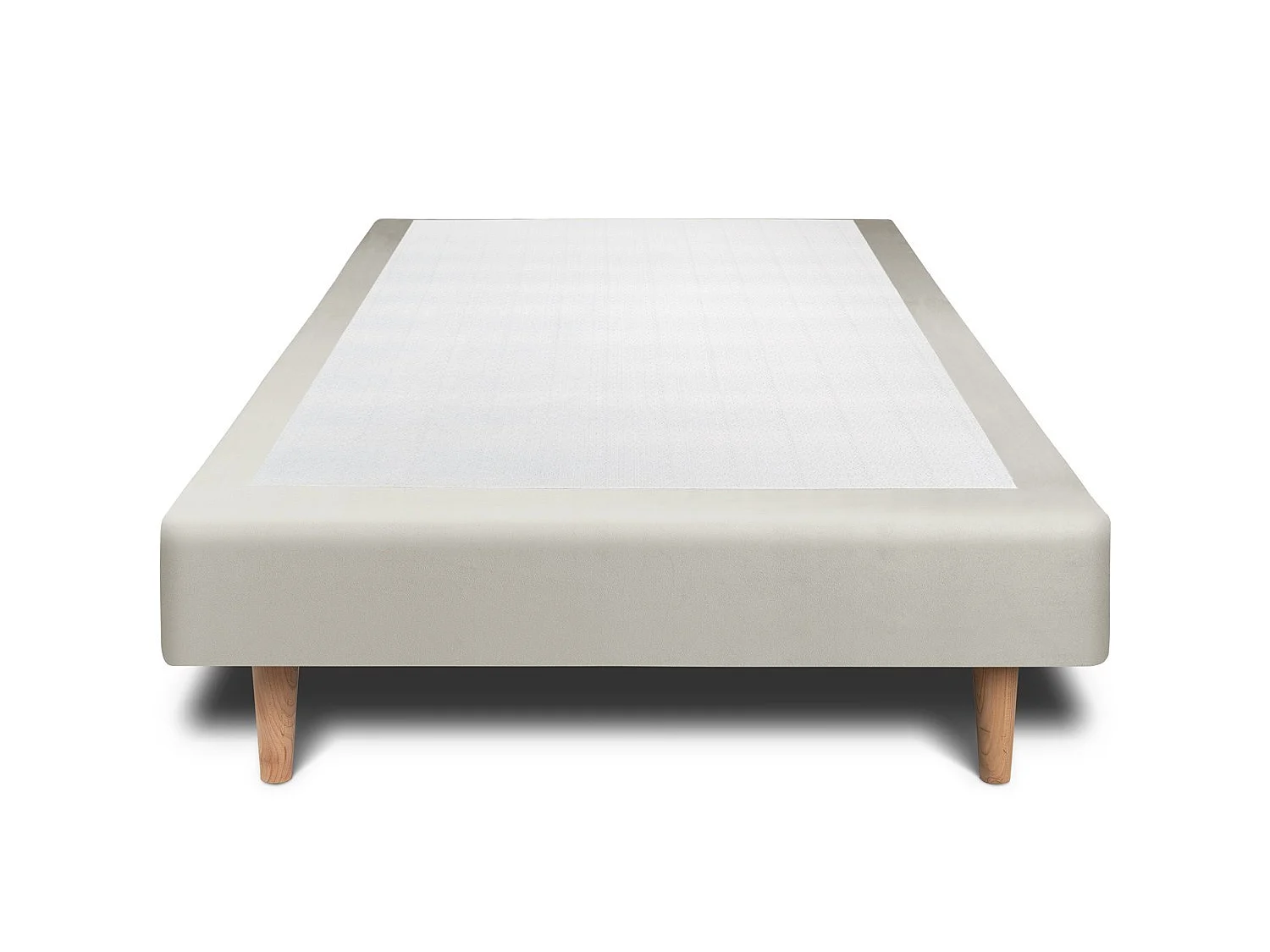 Sommier Tapissier Velours Taupe 80x200 H29cm