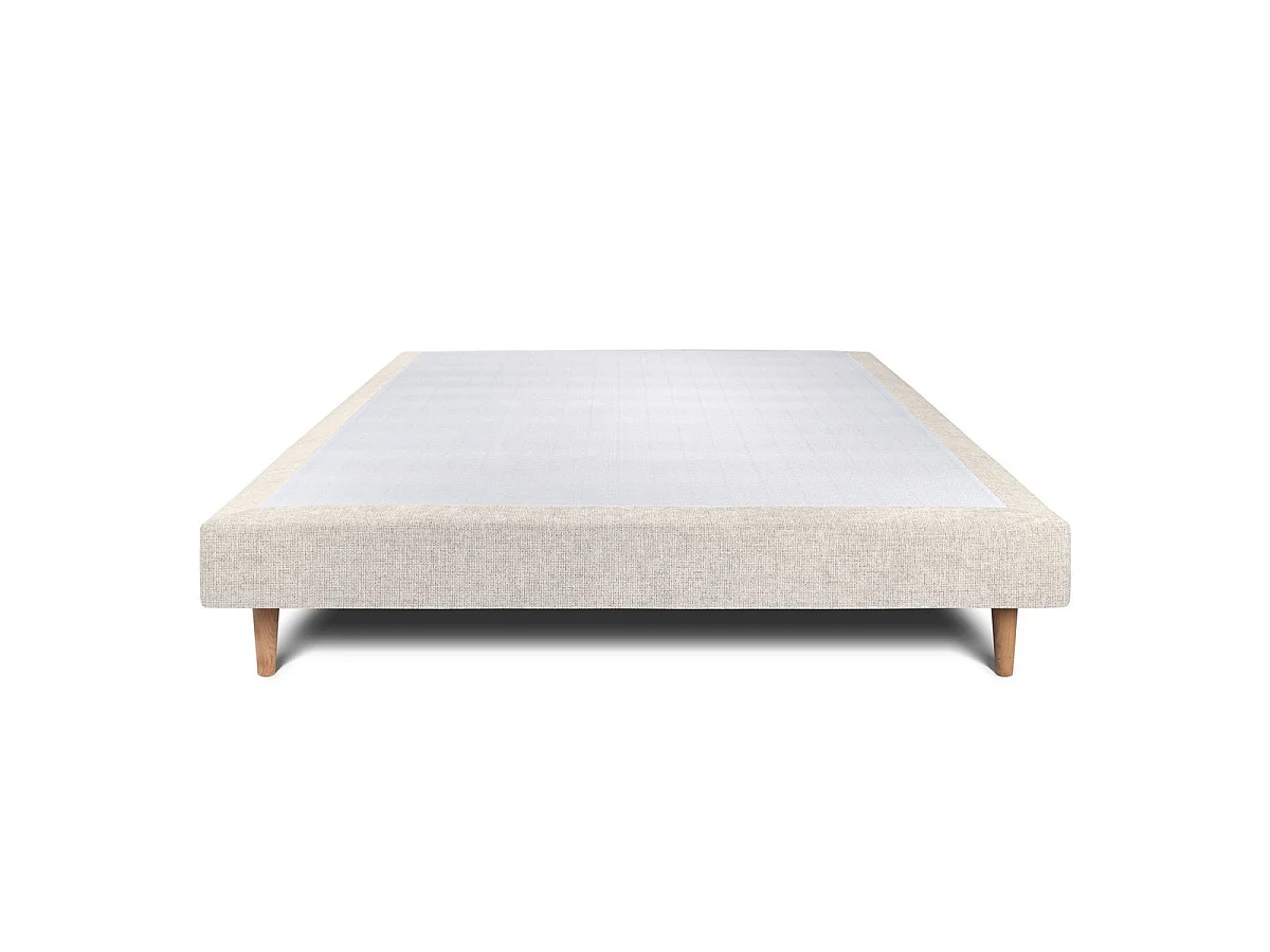 Sommier Tapissier Tissu Beige clair 140x200 H29cm