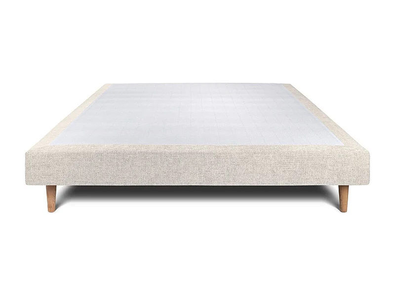 Sommier Tapissier Tissu Beige clair 140x200 H29cm