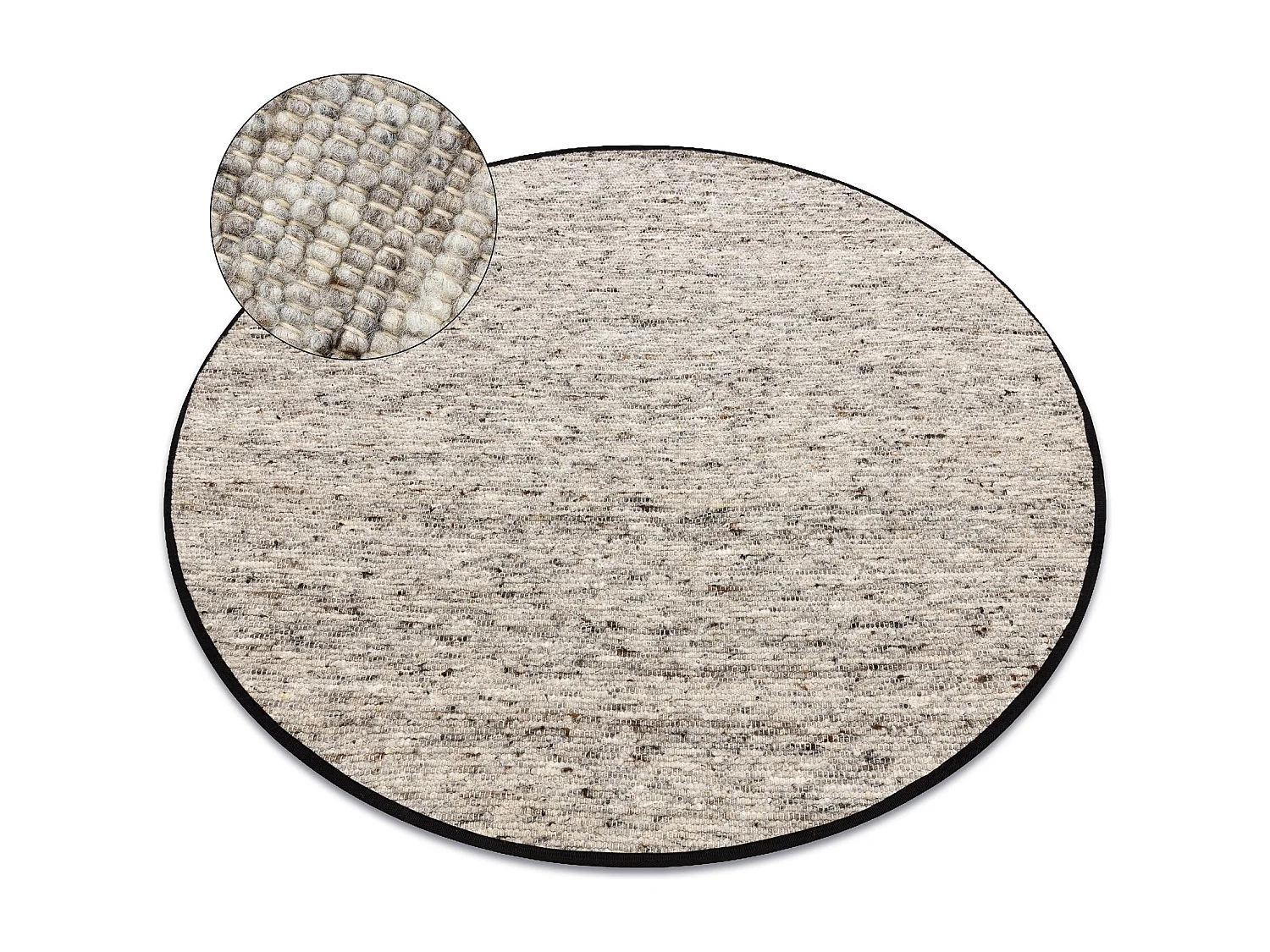Tapis NEPAL 2100 cercle naturel grigio - laine, double face cercle 120 cm
