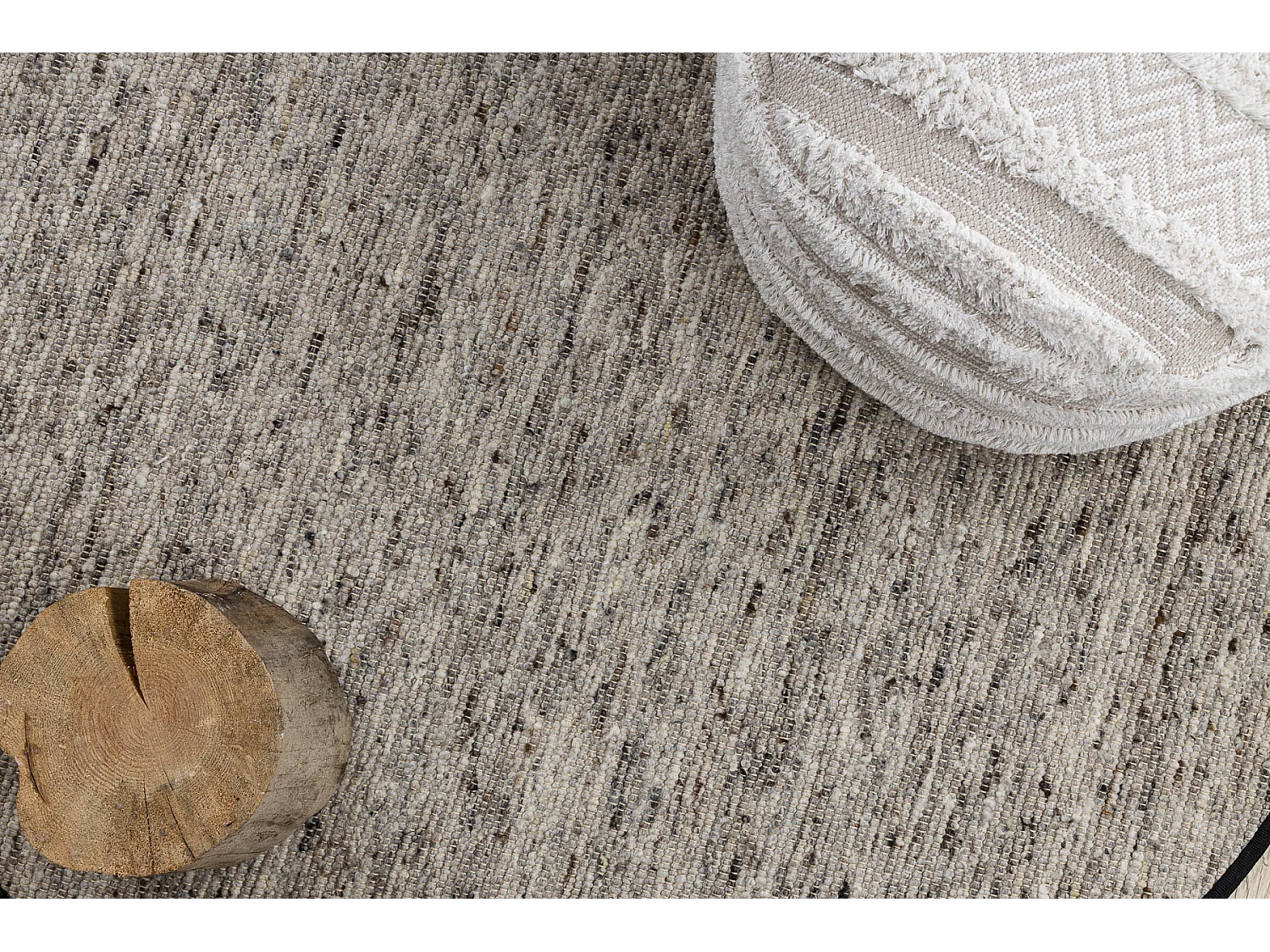 Tapis NEPAL 2100 cercle naturel grigio - laine, double face cercle 120 cm