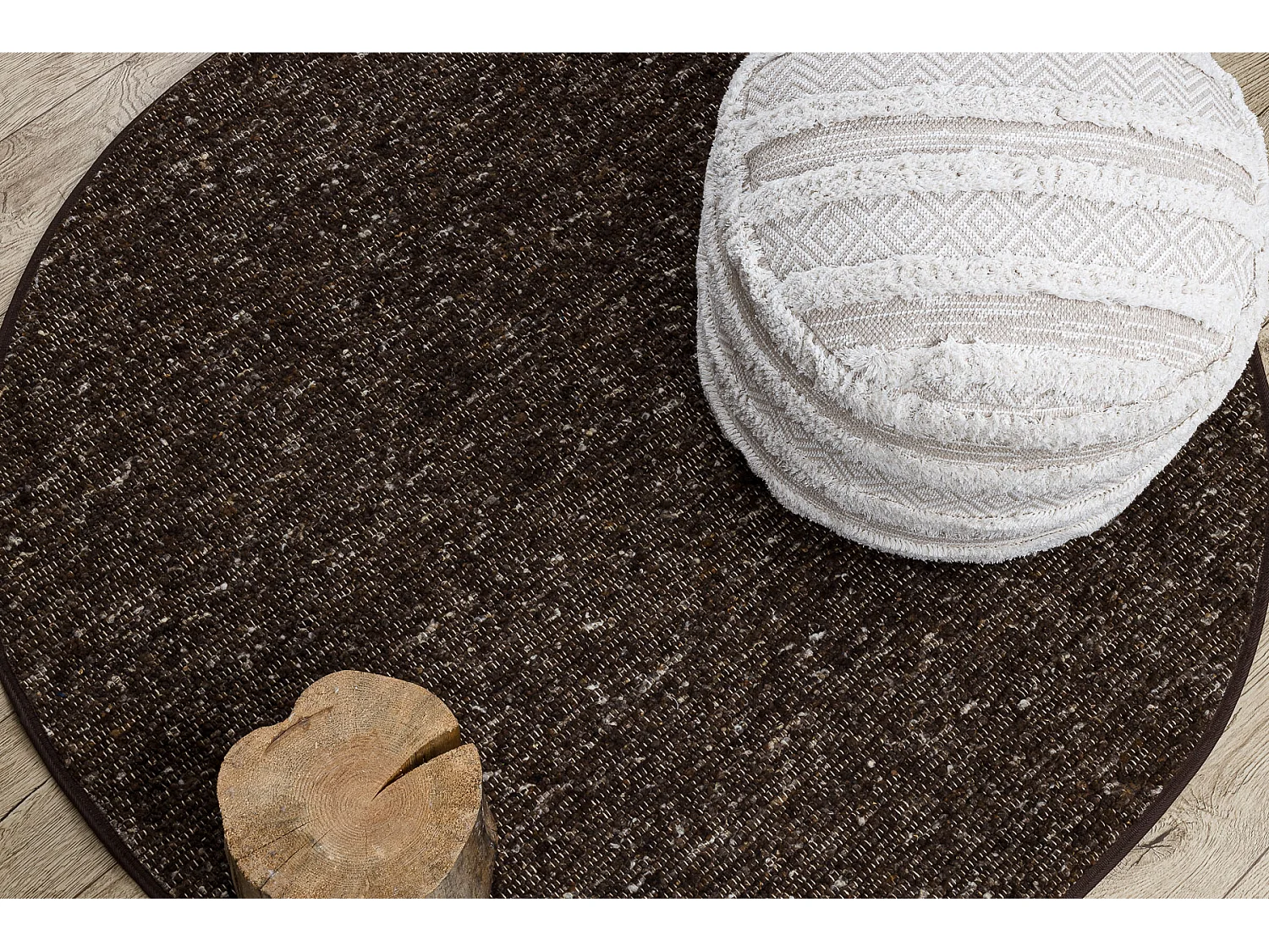 NEPAL 2100 cirkel tabac bruin tapijt - wollen, dubbelzijdig, natuurlij cercle 160 cm