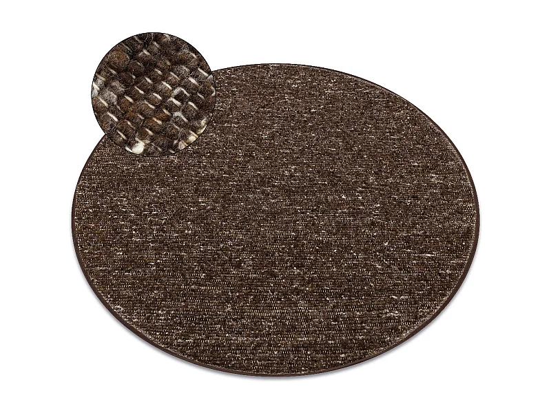 Tapis NEPAL 2100 cercle tabac marron - laine, double face, naturel cercle 160 cm