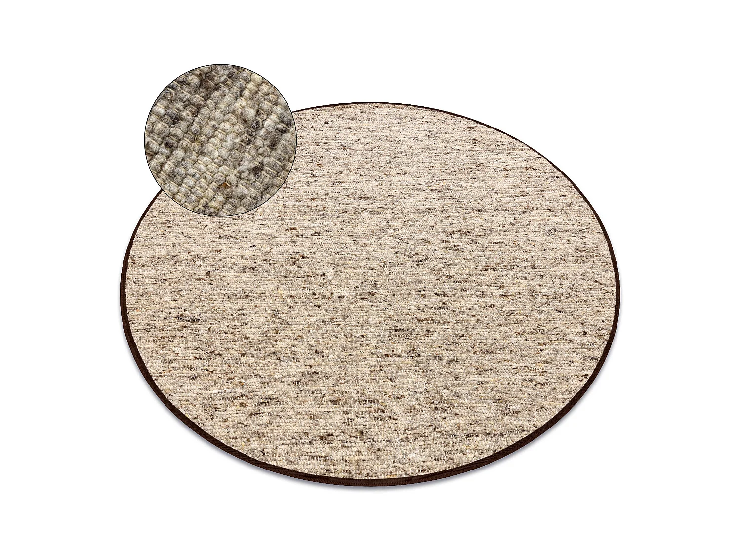 Tapis NEPAL 2100 cercle sand, beige - laine, double face, naturel cercle 160 cm