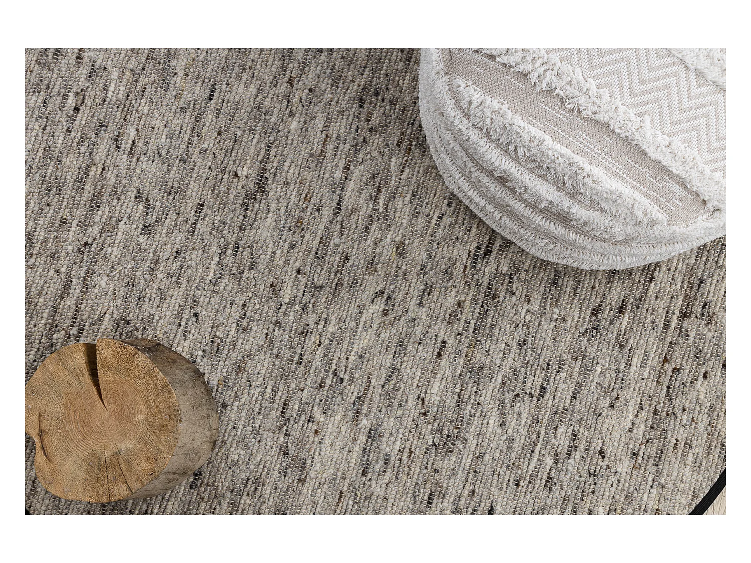 Tapis NEPAL 2100 cercle naturel grigio - laine, double face cercle 160 cm