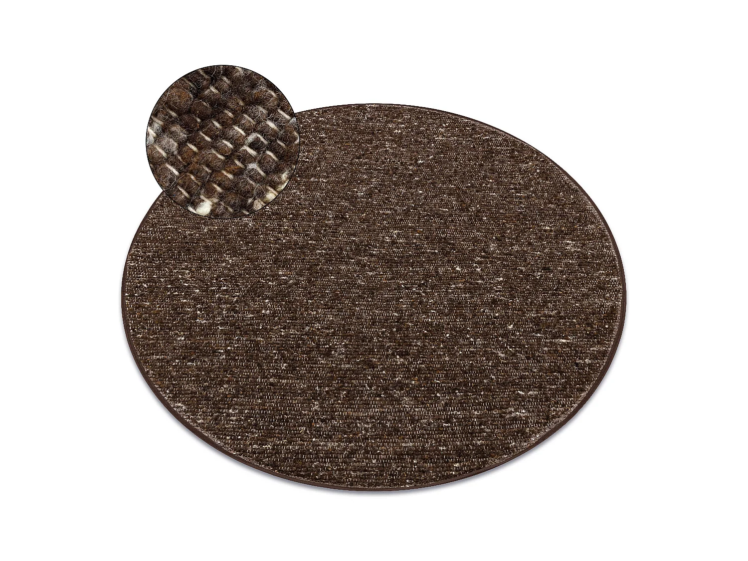 Tapis NEPAL 2100 cercle tabac marron - laine, double face, naturel cercle 120 cm
