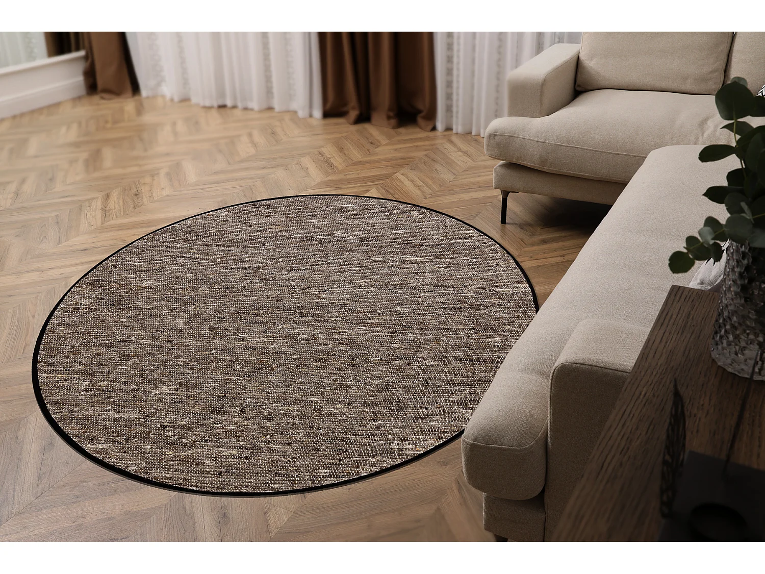 Tapis NEPAL 2100 cercle stone, grigio - laine, double face cercle 120 cm
