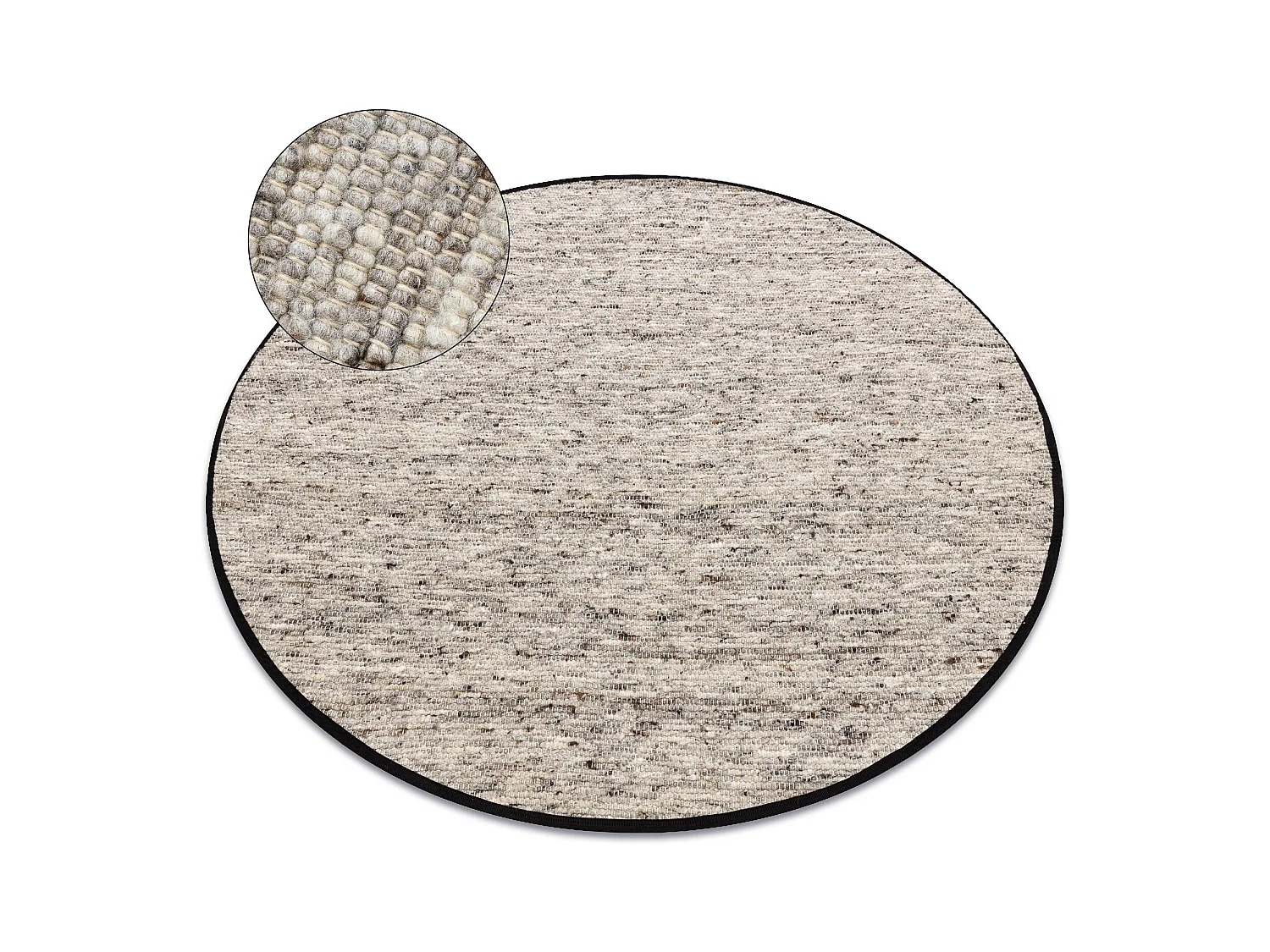 Tapis NEPAL 2100 cercle naturel grigio - laine, double face cercle 100 cm