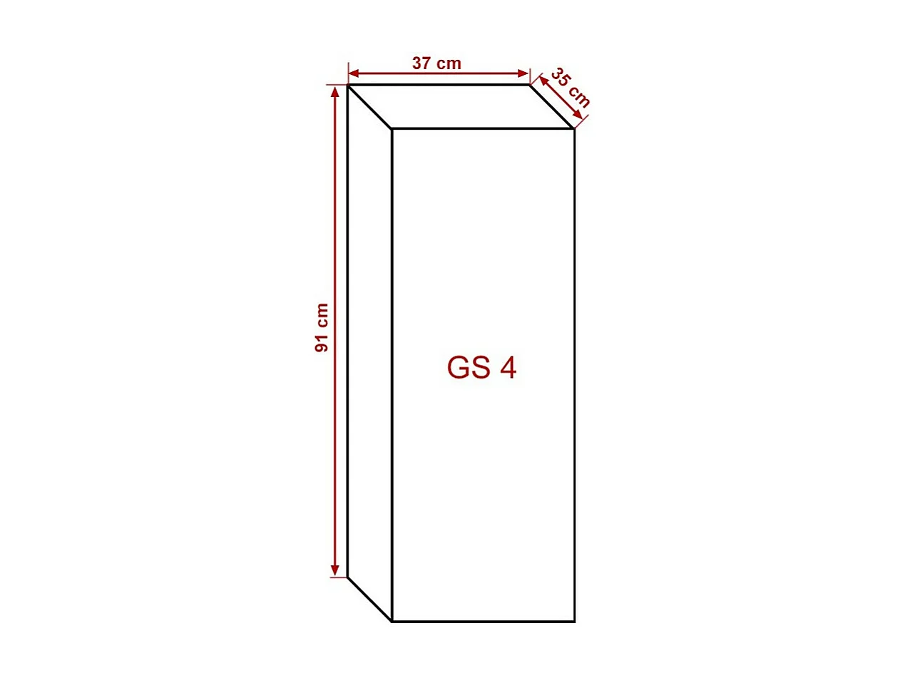 Zwart woonkamermeubel collectie CEPTO 37x91cm, 1 deur, 1 plank.