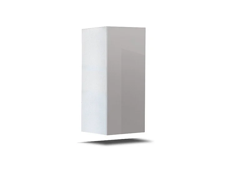 Witte woonkamermeubel uit de CEPTO collectie, 1 deur, 2 planken. Ideaal voor kleine opbergruimte in de woonkamer.