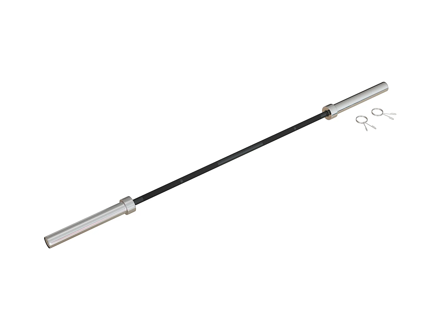 Barre d'haltères en acier 180 cm Ø 50 mm avec 2 pinces charge max. 200 Kg