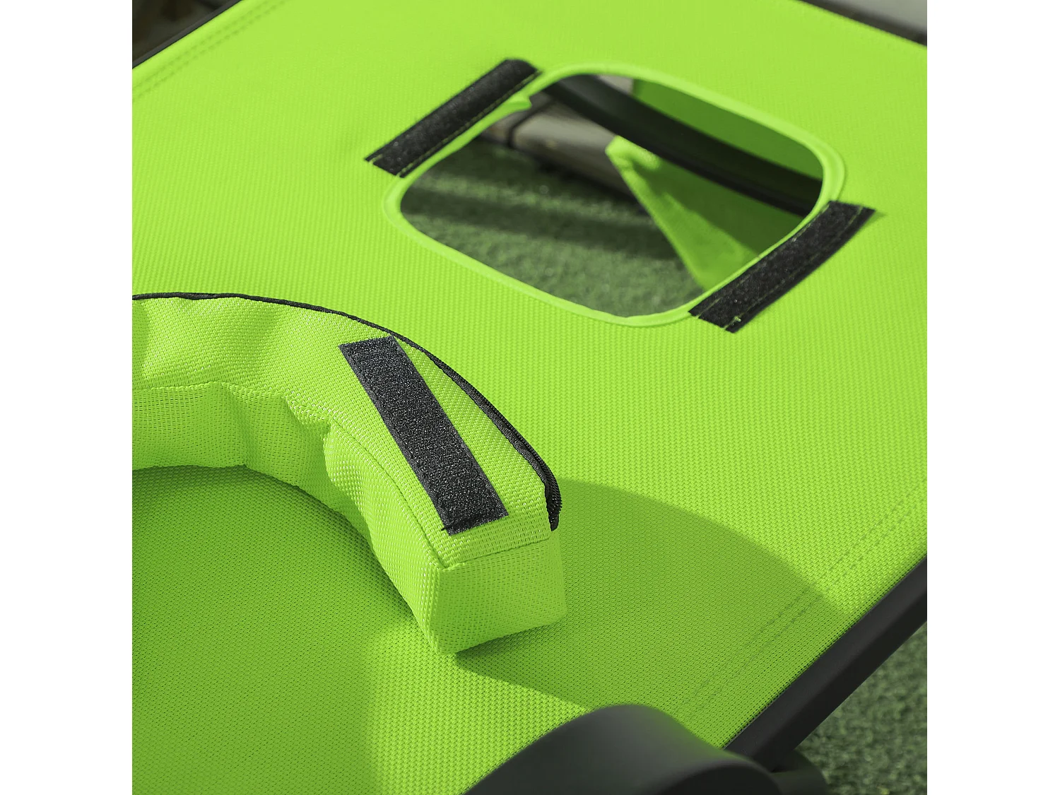 Bain de soleil transat inclinable pare-soleil réglable roulettes acier textilène vert