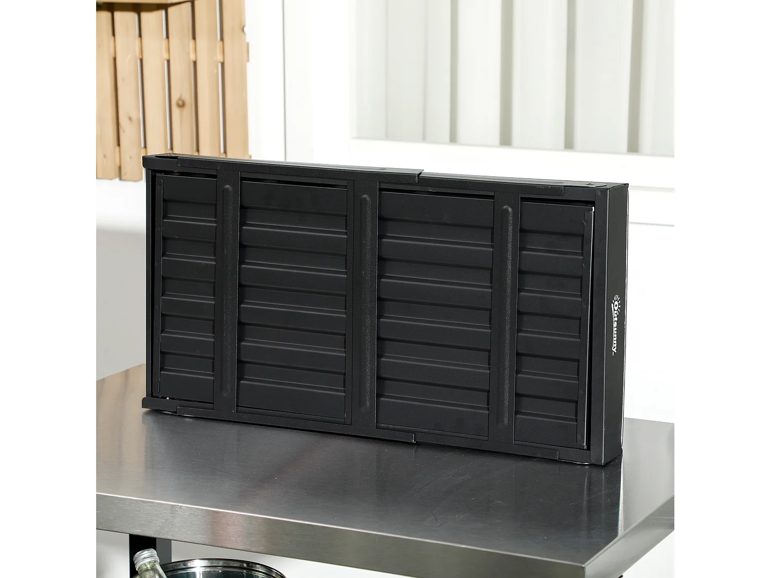 Barbecue à charbon de bois pliable portable dim. 74L x 30l x 37H cm avec grille acier noir