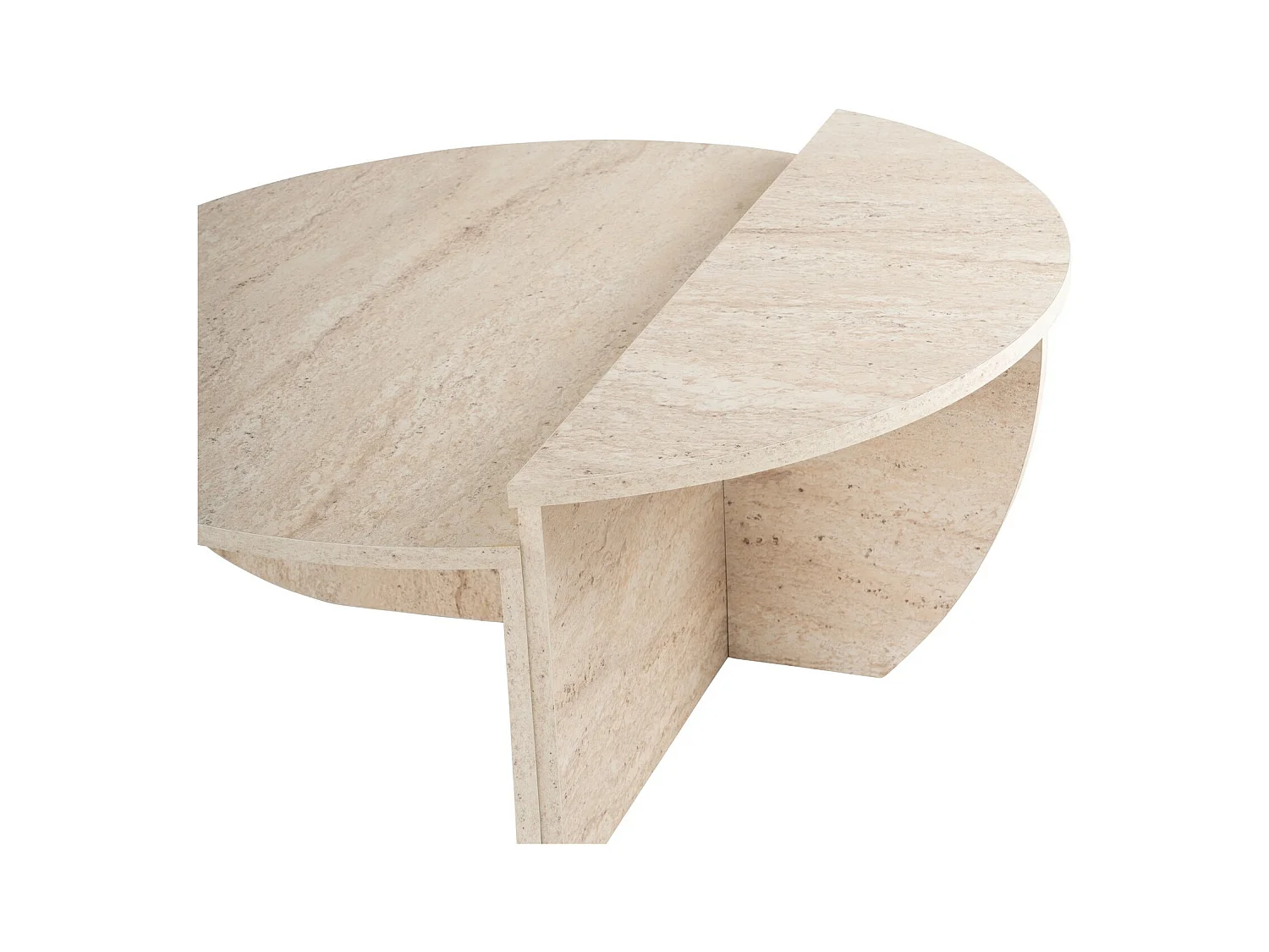 Couchtisch 2-teilig - Travertin-Optik - Beige- ALOEVA