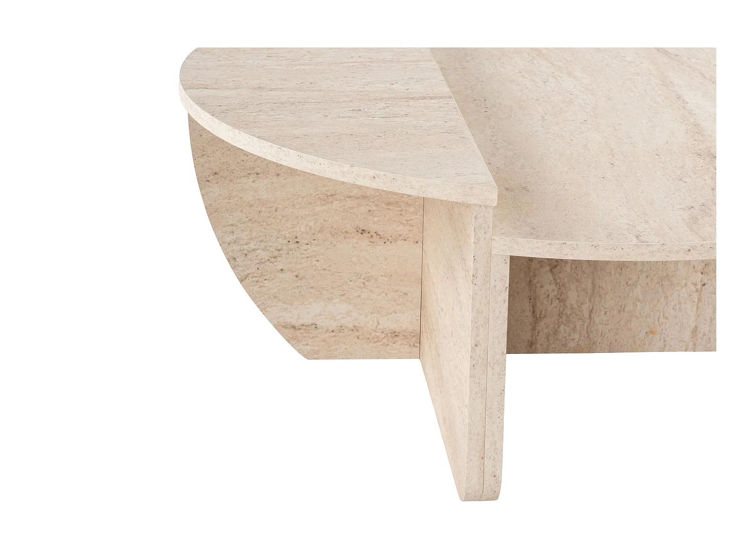 Couchtisch 2-teilig - Travertin-Optik - Beige- ALOEVA