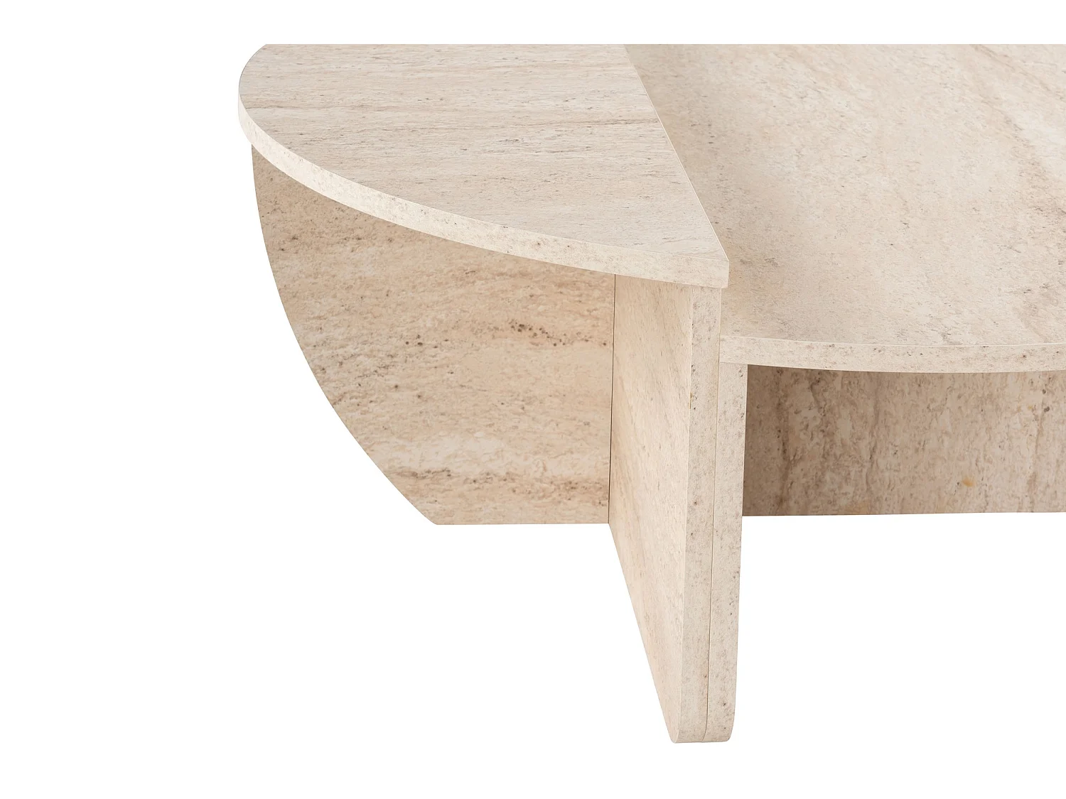 Lot de 2 tables basses - Effet travertin beige - ALOEVA