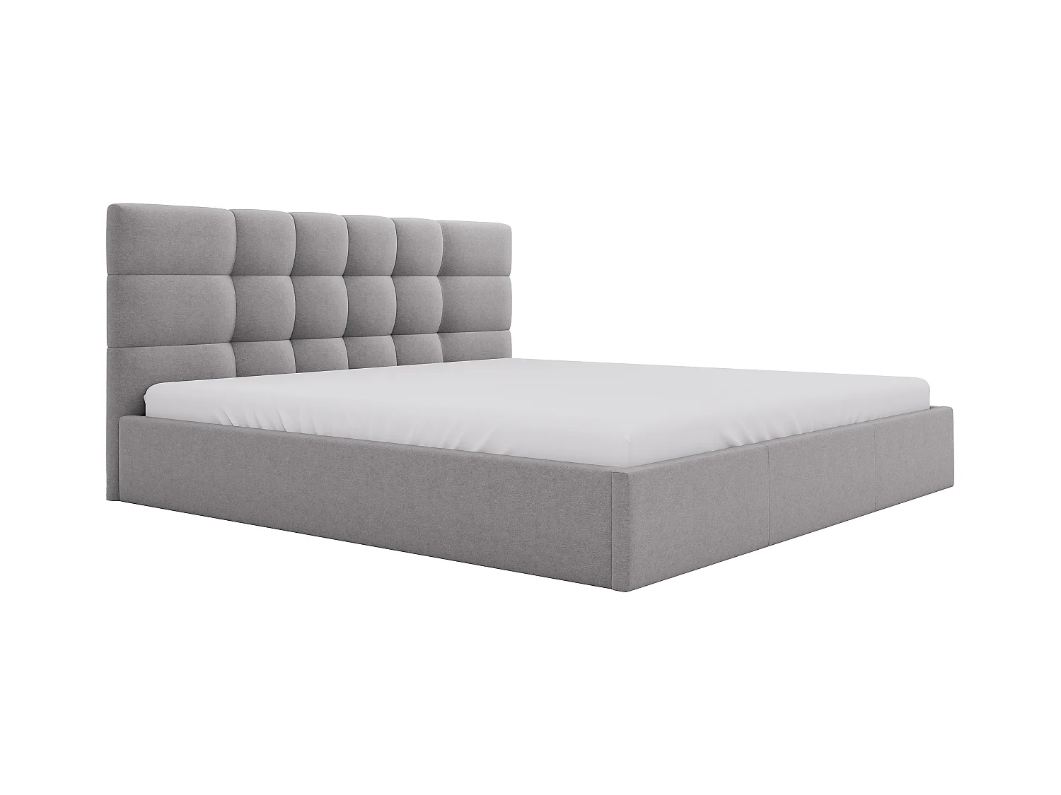Lit coffre 200 x 200 cm - Tissu - Gris - ELIAVA de Pascal Morabito