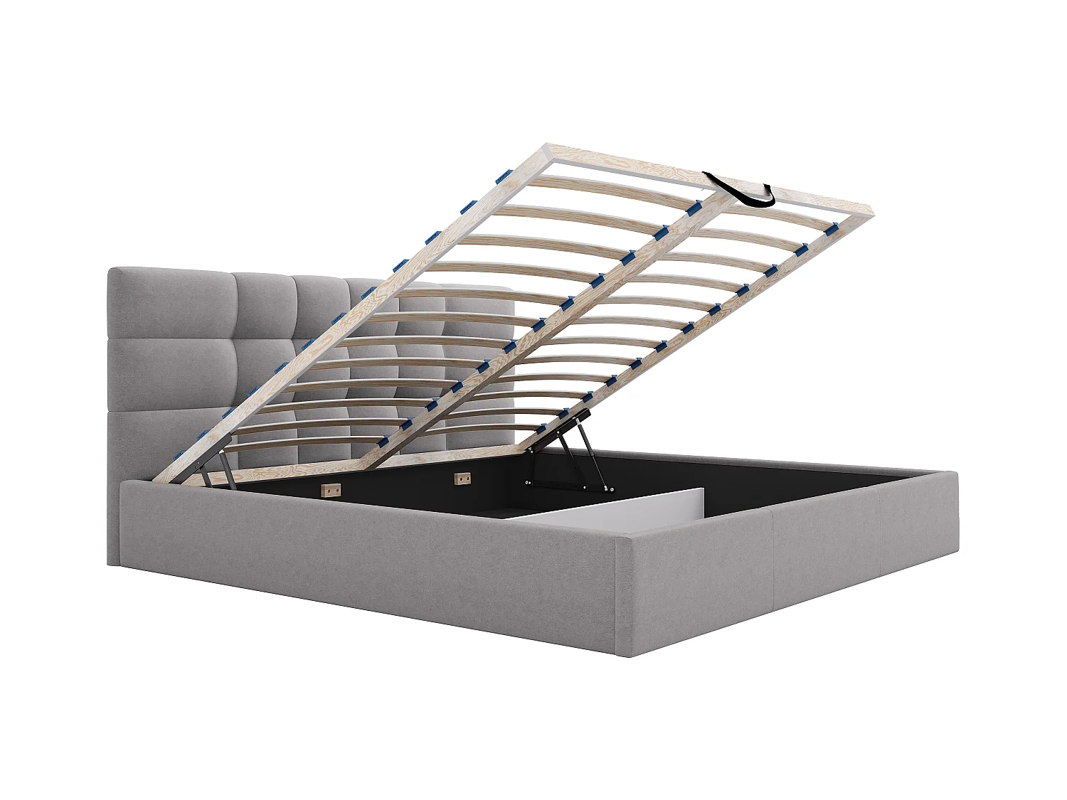 Lit coffre 200 x 200 cm - Tissu - Gris - ELIAVA de Pascal Morabito
