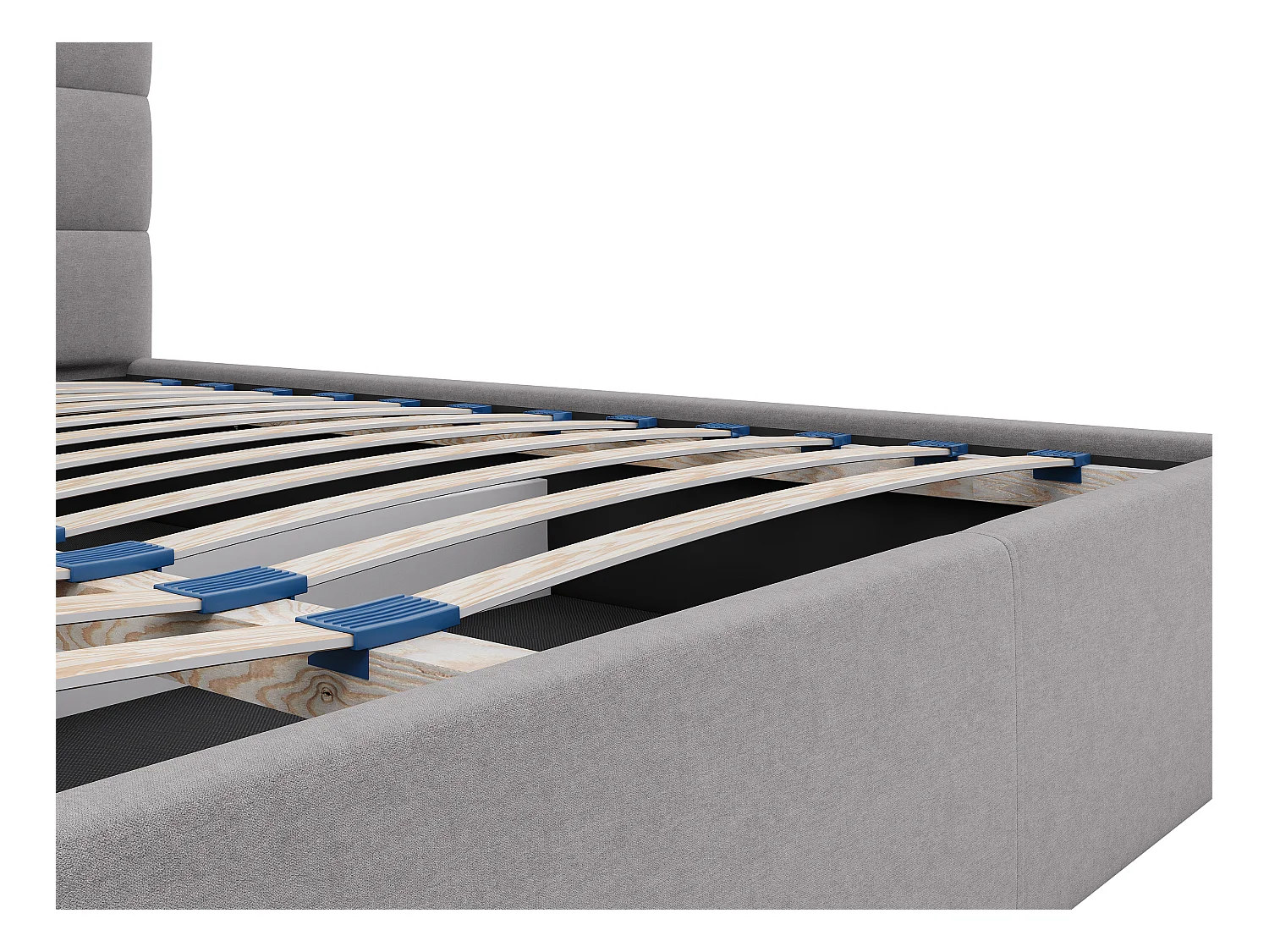 Lit coffre 200 x 200 cm - Tissu - Gris - ELIAVA de Pascal Morabito