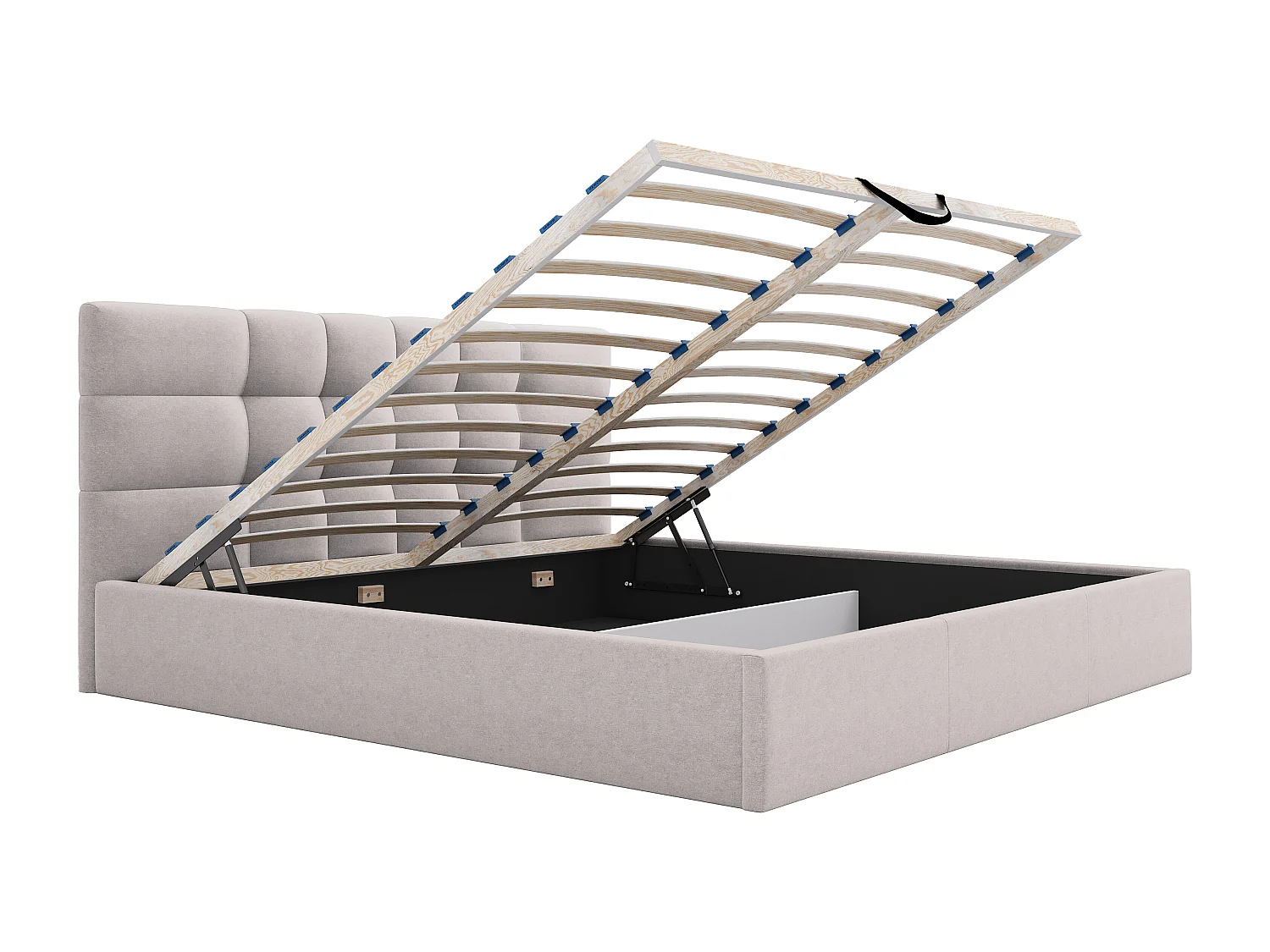 Lit coffre 200 x 200 cm - Tissu - Beige - ELIAVA de Pascal Morabito