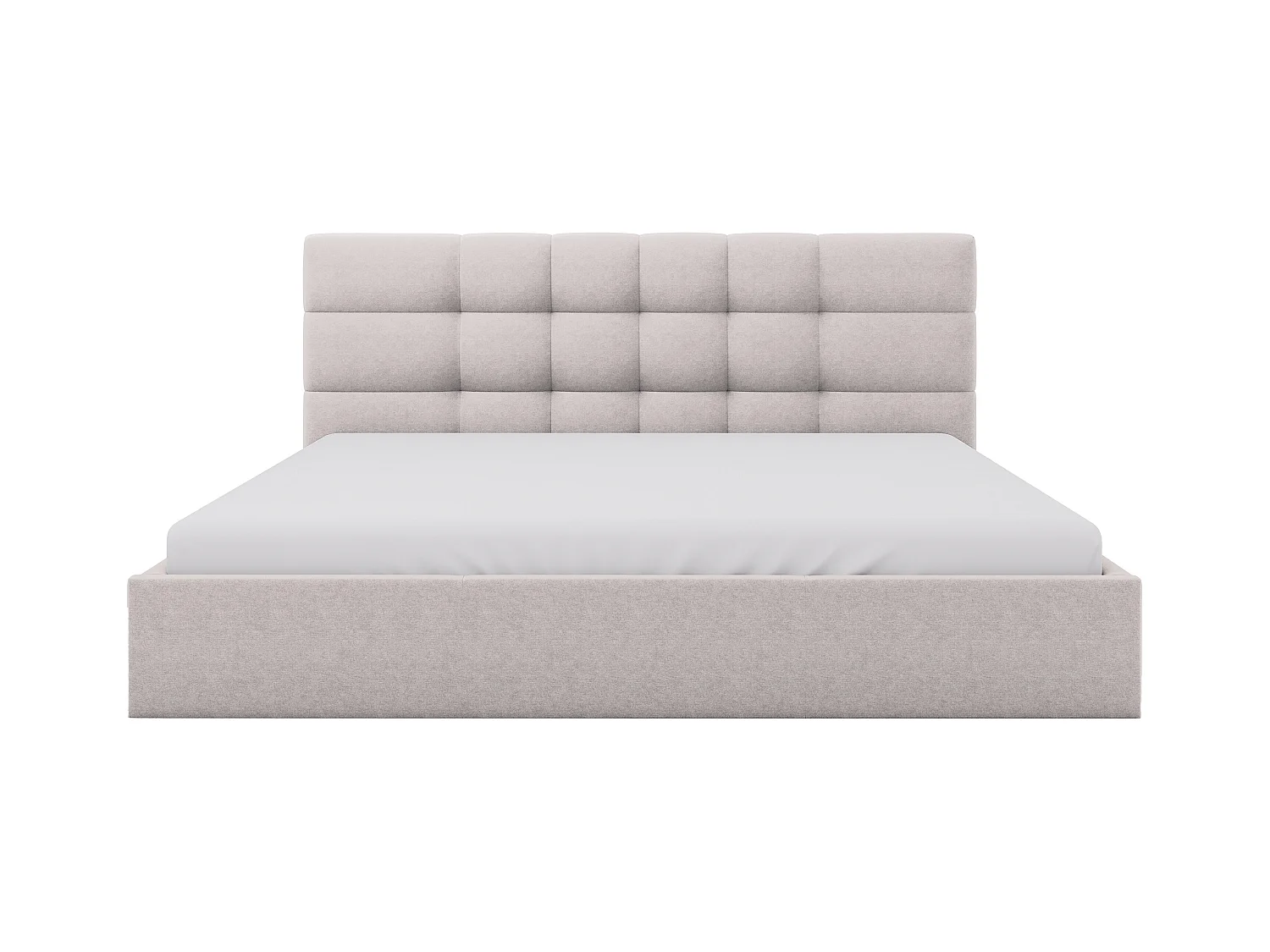 Oppbevaringsseng 200x200 cm i stoff beige ELIAVA av PASCAL MORABITO