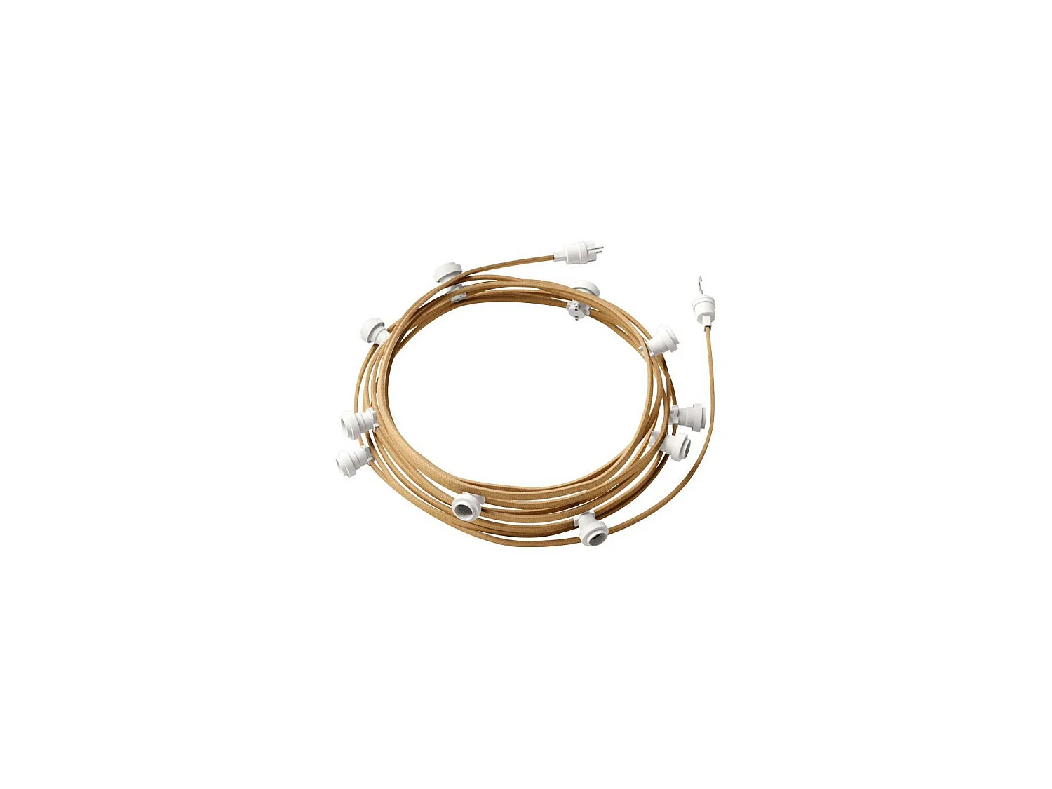 Ghirlanda da Esterni Lumet System 12.5m con 10 Portalampade E27 Bianco CATE27B125 CREATIVE-CABLES Beige