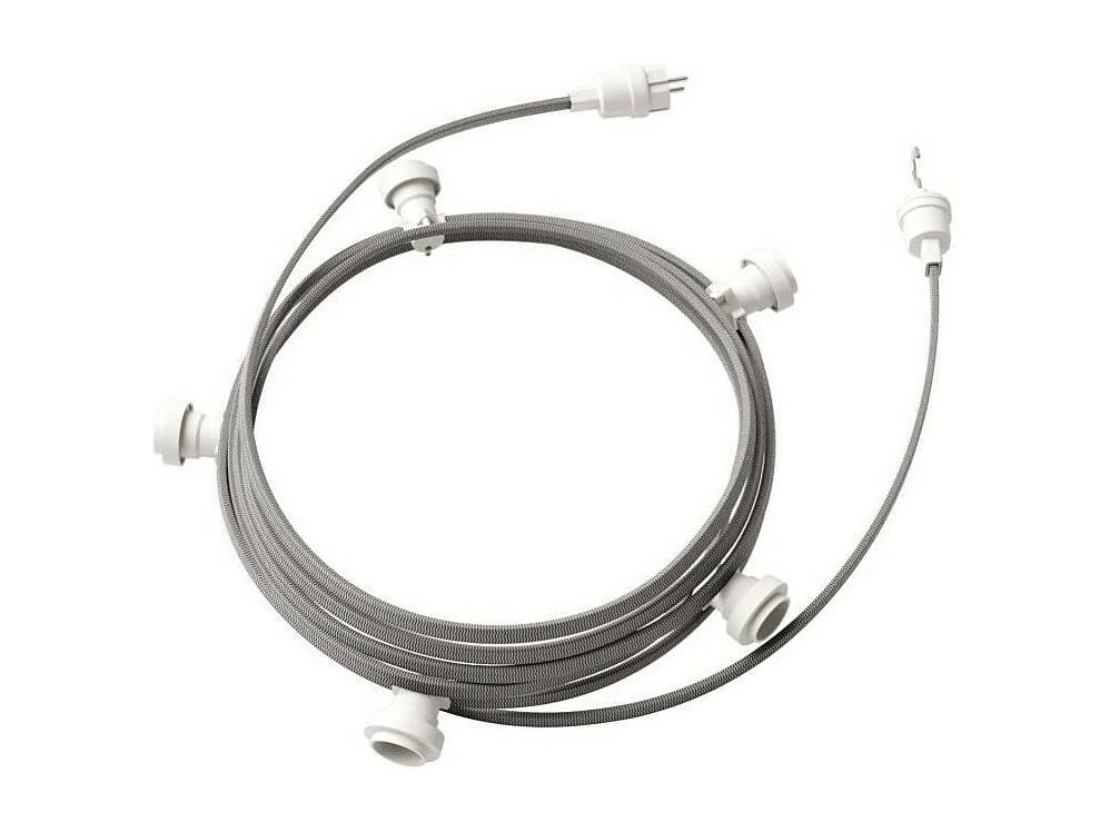 TechBrey Guirnalda Exterior Lumet System 7.5m con 5 Portalámparas E27 Blanco Creative-Cables CATE27B075
