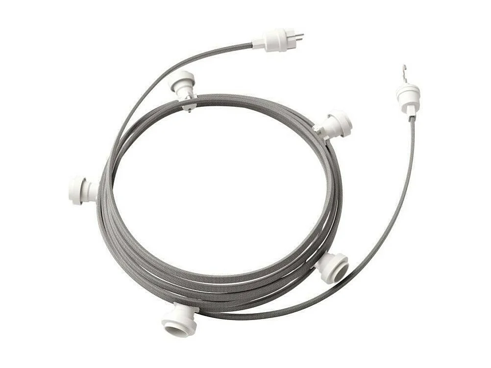 TechBrey Guirnalda Exterior Lumet System 7.5m con 5 Portalámparas E27 Blanco Creative-Cables CATE27B075
