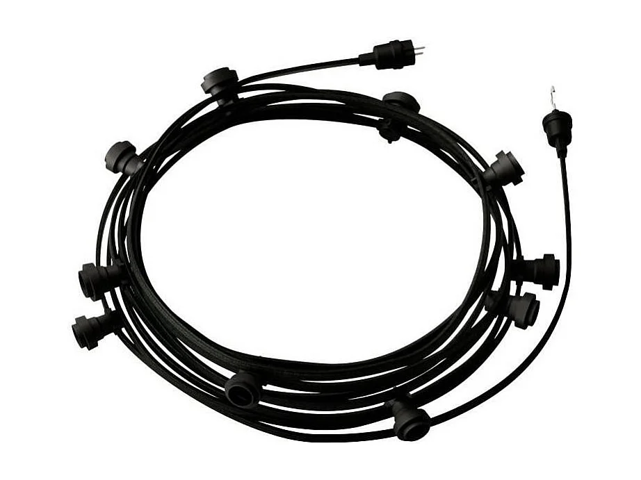 Ghirlanda da Esterni Lumet System 12.5m con 10 Portalampade E27 Nero CATE27N125 CREATIVE-CABLES Nero