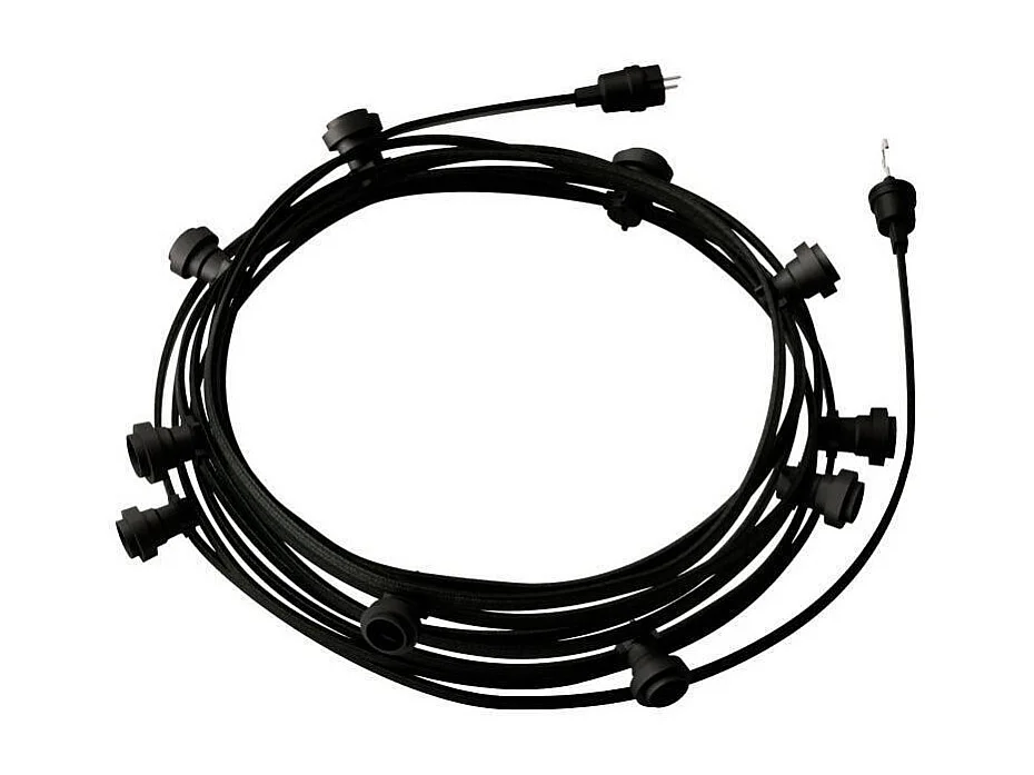 Ghirlanda da Esterni Lumet System 12.5m con 10 Portalampade E27 Nero CATE27N125 CREATIVE-CABLES Nero