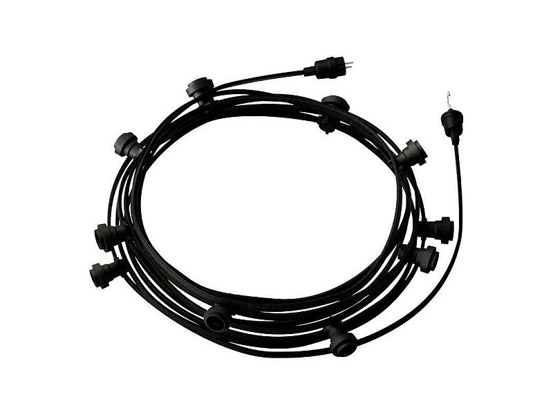 Ghirlanda da Esterni Lumet System 12.5m con 10 Portalampade E27 Nero CATE27N125 CREATIVE-CABLES Nero