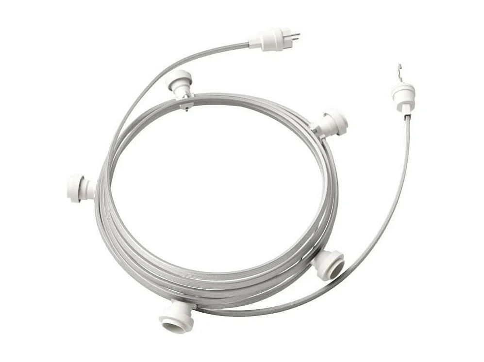 Ghirlanda da Esterni Lumet System 7.5m con 5 Portalampade E27 Bianco CATE27B075 CREATIVE-CABLES Grigio