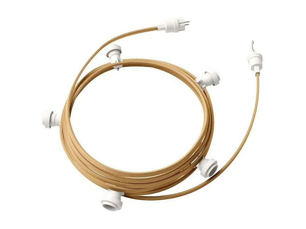 TechBrey Guirnalda Exterior Lumet System 7.5m con 5 Portalámparas E27 Blanco Creative-Cables CATE27B075