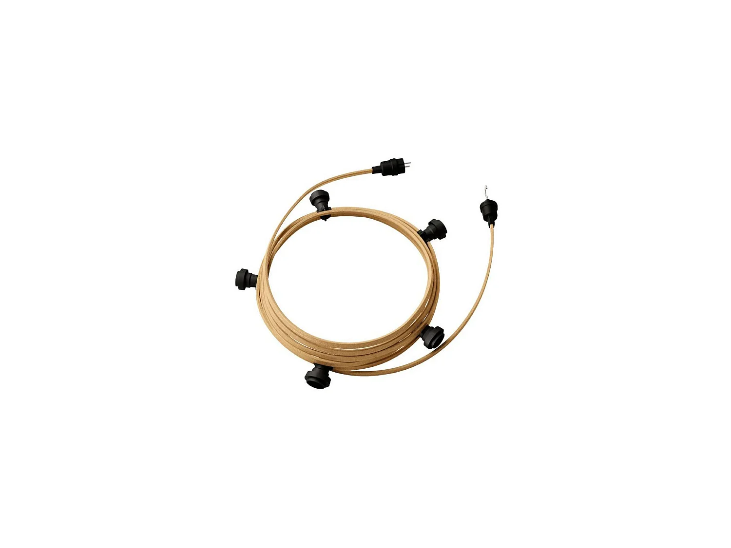 Ghirlanda da Esterni Lumet System 7.5m con 5 Portalampade E27 Nero CATE27N075 CREATIVE-CABLES Beige