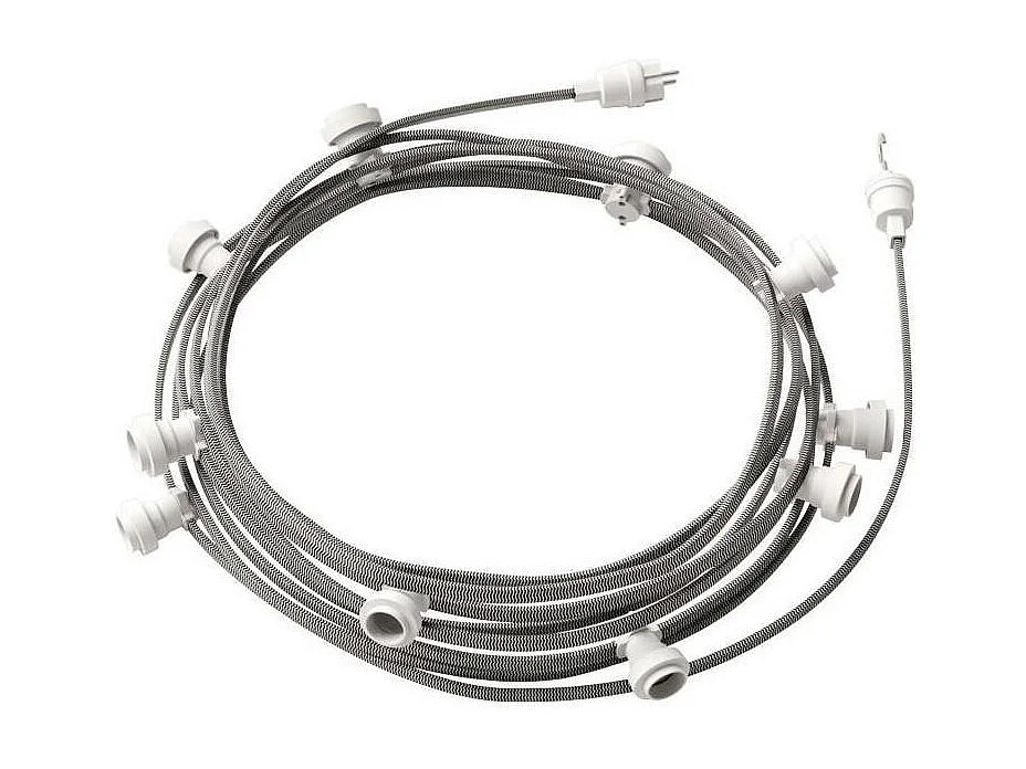 TechBrey Guirnalda Exterior Lumet System 12.5m con 10 Portalámparas E27 Blanco Creative-Cables CATE27B125