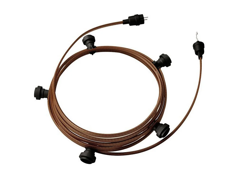 TechBrey Guirnalda Exterior Lumet System 7.5m con 5 Portalámparas E27 Negro Creative-Cables CATE27N075