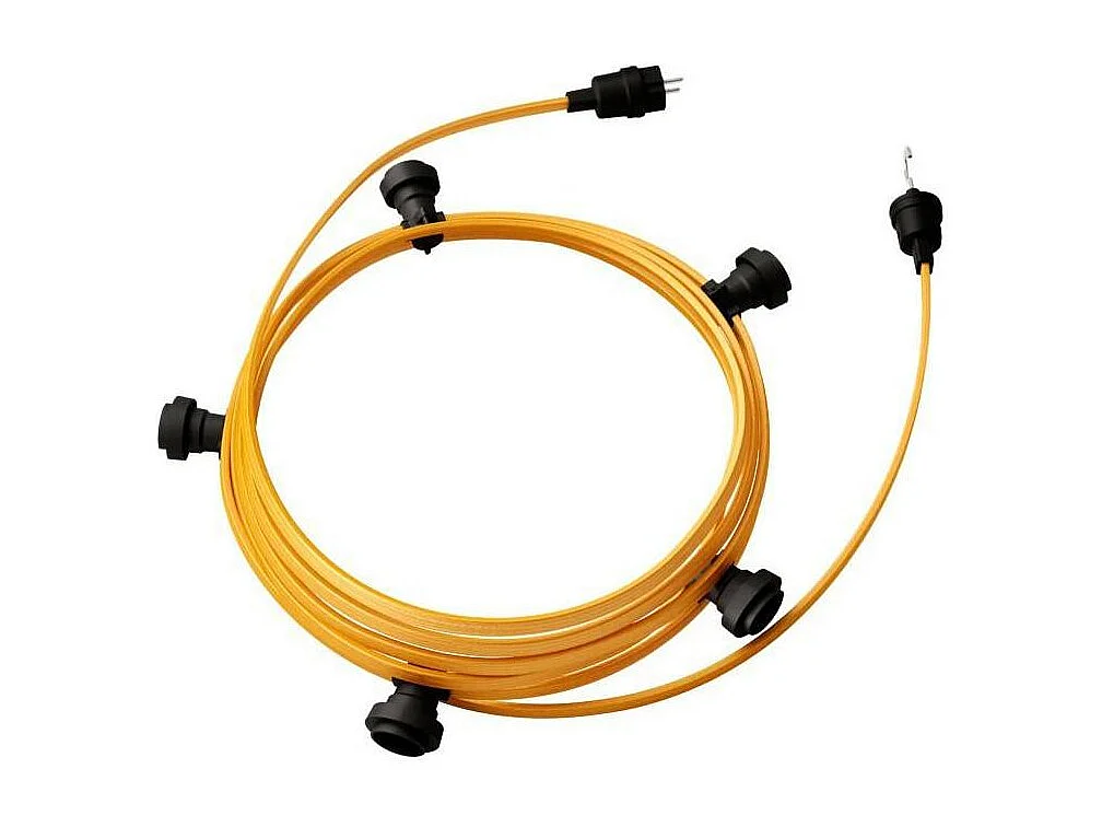 TechBrey Guirnalda Exterior Lumet System 7.5m con 5 Portalámparas E27 Negro Creative-Cables CATE27N075