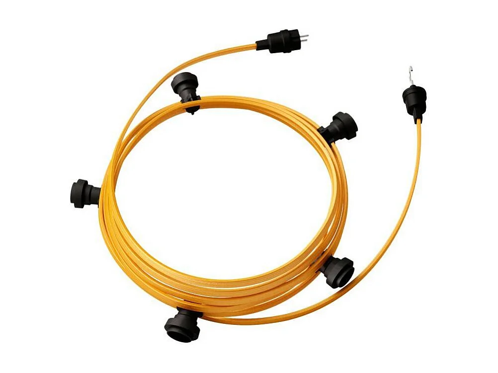 TechBrey Guirnalda Exterior Lumet System 7.5m con 5 Portalámparas E27 Negro Creative-Cables CATE27N075