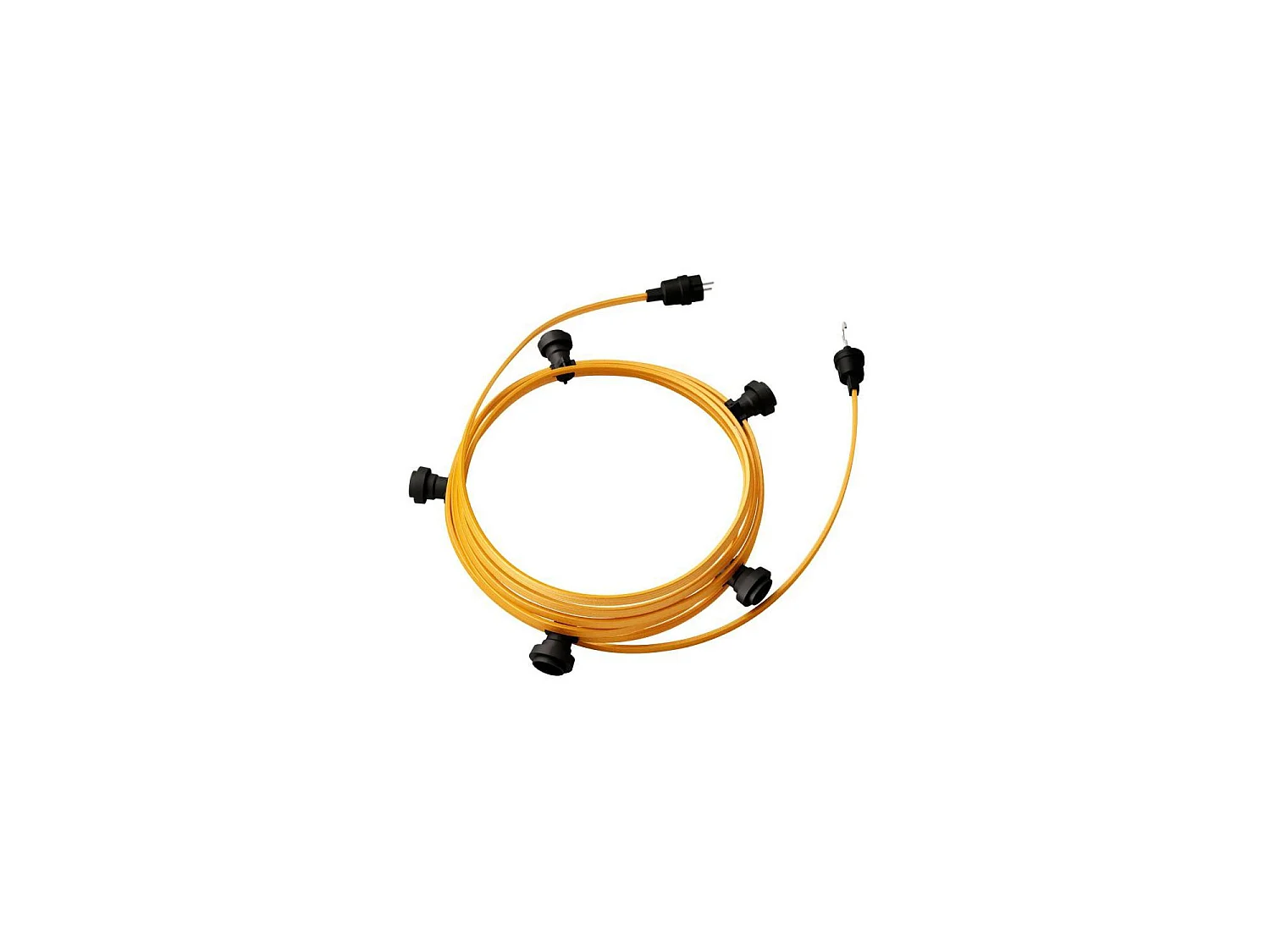 Ghirlanda da Esterni Lumet System 7.5m con 5 Portalampade E27 Nero CATE27N075 CREATIVE-CABLES Arancione