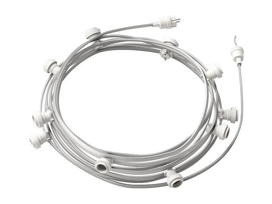 TechBrey Guirnalda Exterior Lumet System 12.5m con 10 Portalámparas E27 Blanco Creative-Cables CATE27B125
