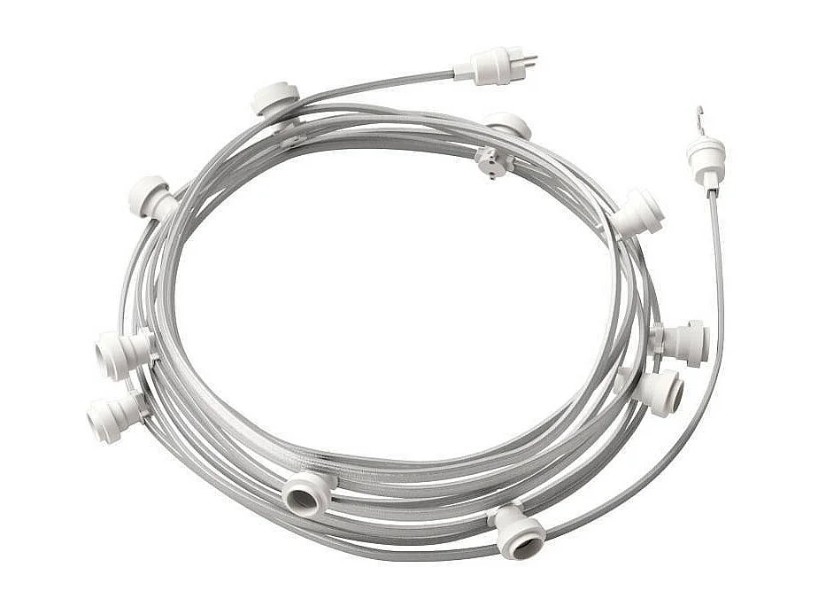 TechBrey Guirnalda Exterior Lumet System 12.5m con 10 Portalámparas E27 Blanco Creative-Cables CATE27B125