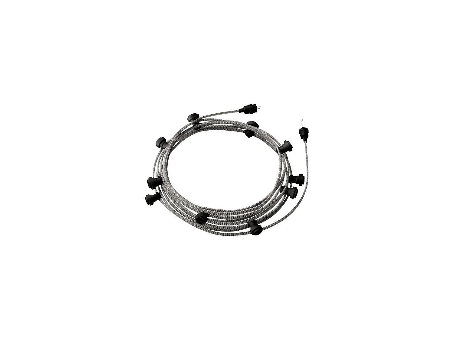 Ghirlanda da Esterni Lumet System 12.5m con 10 Portalampade E27 Nero CATE27N125 CREATIVE-CABLES Bianco / Nero