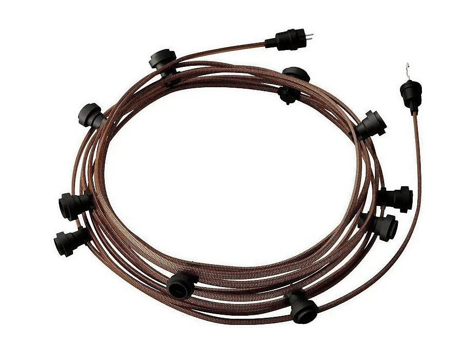 TechBrey Guirnalda Exterior Lumet System 12.5m con 10 Portalámparas E27 Negro Creative-Cables CATE27N125