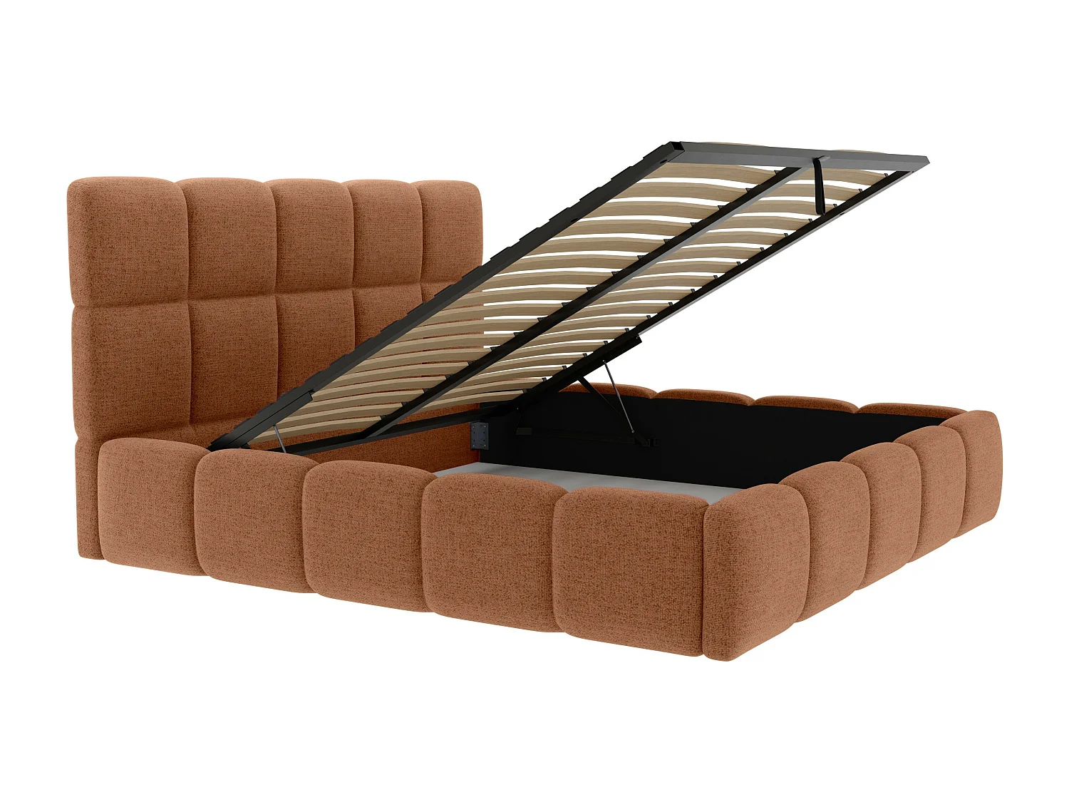 [OLD VERSION]Cama com espaço de arrumação 180x200 cm tecido texturizado terracota - DAMADO de Pascal Morabito