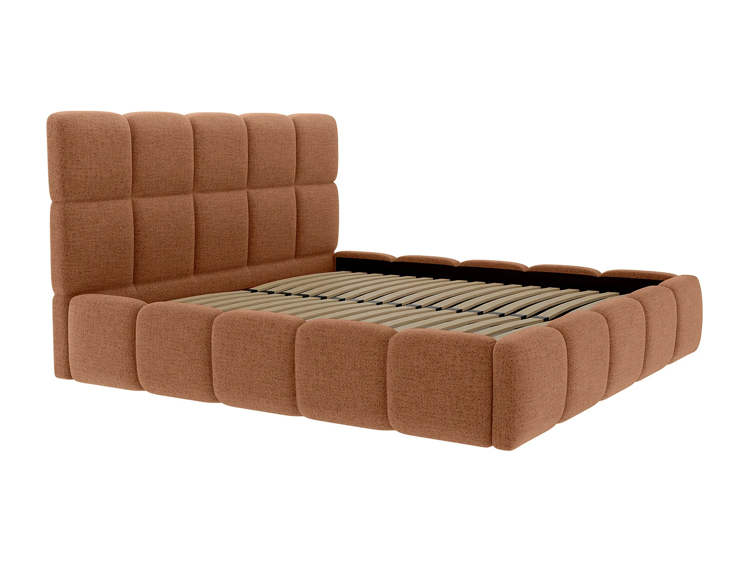 [OLD VERSION]Cama com espaço de arrumação 180x200 cm tecido texturizado terracota - DAMADO de Pascal Morabito