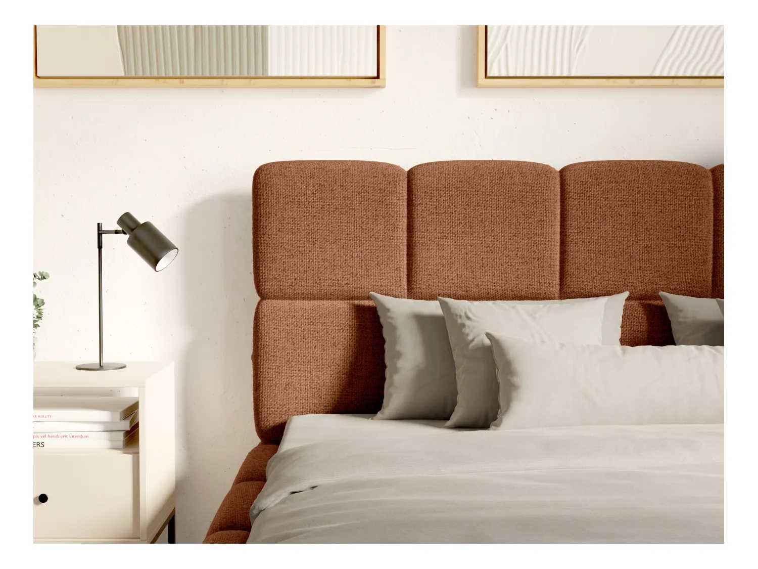 [OLD VERSION]Sengekryte 200 x 200 x 200 cm - Teksturert stoff - Terrakotta - DAMADO av Pascal Morabito