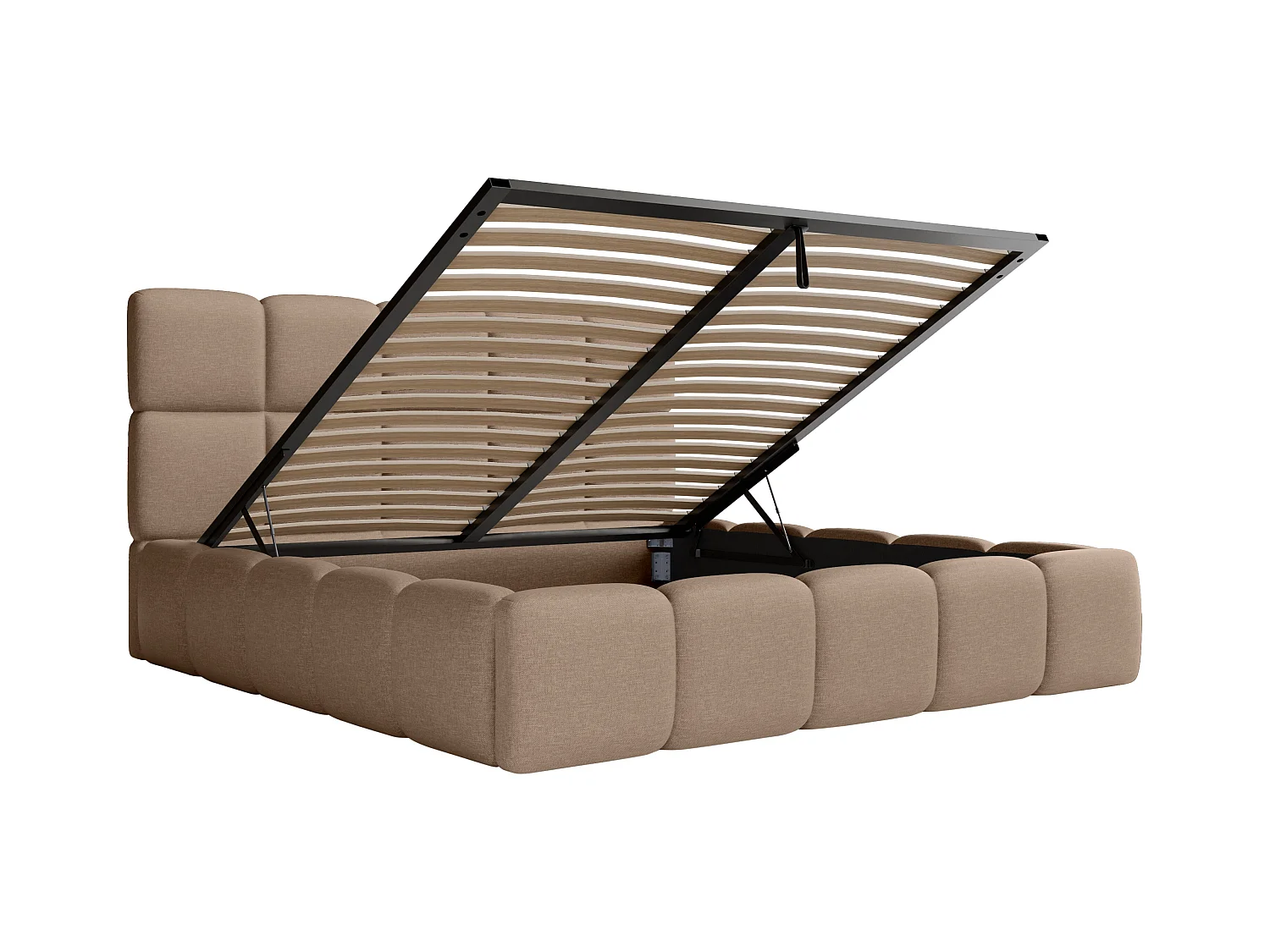 [OLD VERSION]Sengeskuffe 180 x 200 cm - Melert stoff - Taupe - DAMADO fra Pascal Morabito